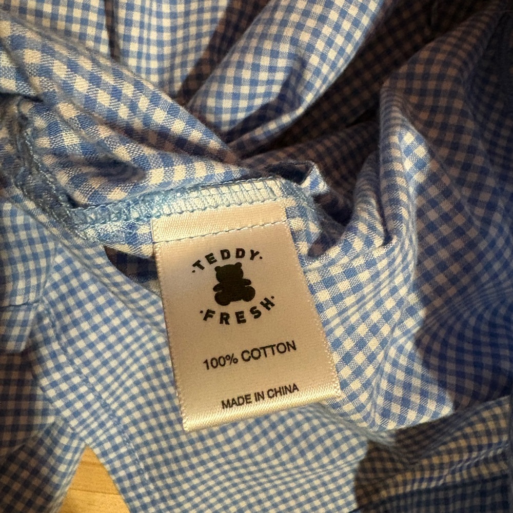 Teddy Fresh Blue Shirt Dress with Bear Design - Picture 3 of 4